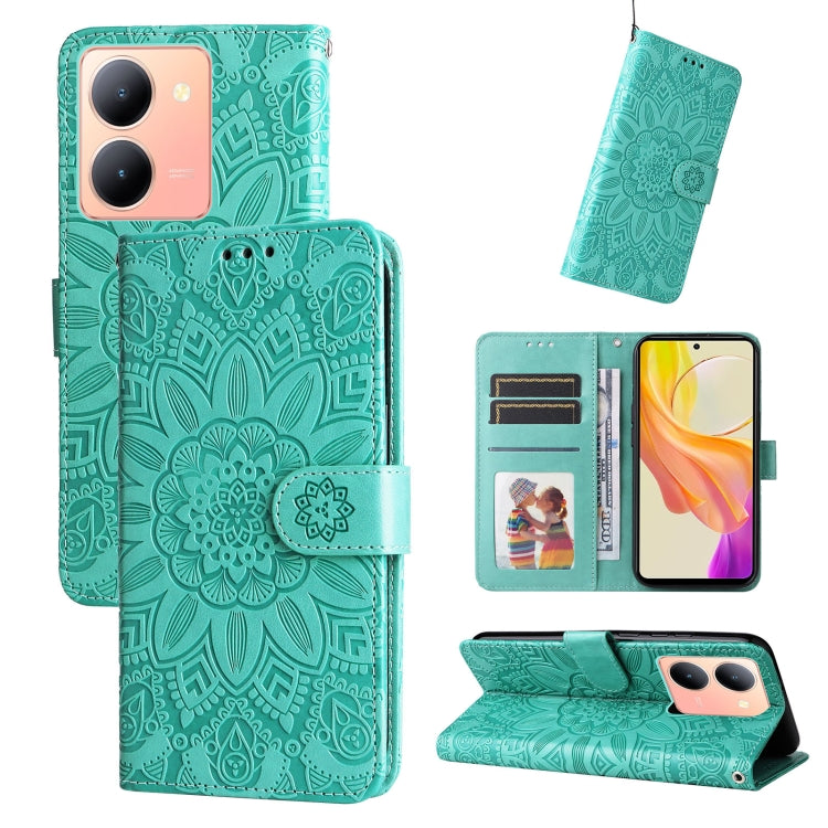 Embossed Sunflower Leather Phone Case, For vivo Y78 5G Foreign