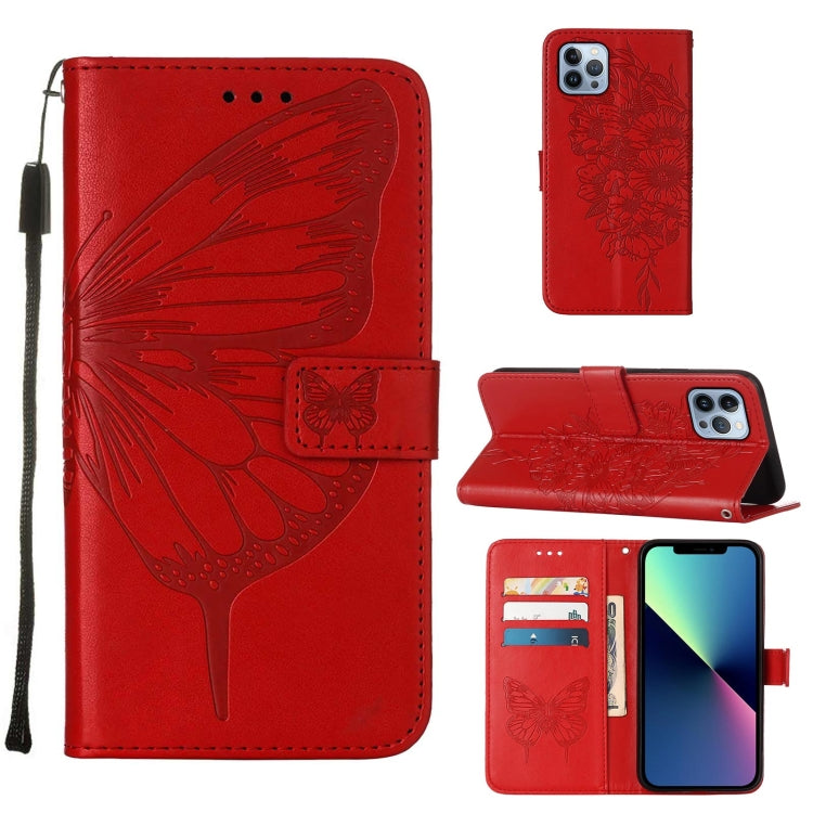 Embossed Butterfly Leather Phone Case, For iPhone 16 Pro Max, For iPhone 16 Pro, For iPhone 16 Plus, For iPhone 16, iPhone 16e, For iPhone 15 Pro Max, For iPhone 15 Pro, For iPhone 15 Plus, For iPhone 15, For iPod Touch 7 / 6 / 5