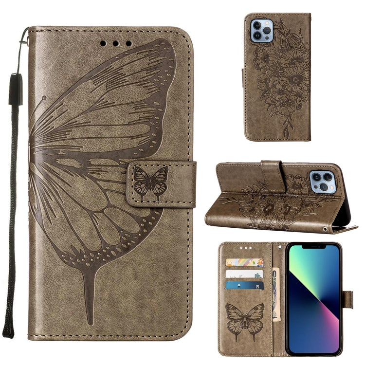 Embossed Butterfly Leather Phone Case, For iPhone 16 Pro Max, For iPhone 16 Pro, For iPhone 16 Plus, For iPhone 16, iPhone 16e, For iPhone 15 Pro Max, For iPhone 15 Pro, For iPhone 15 Plus, For iPhone 15, For iPod Touch 7 / 6 / 5
