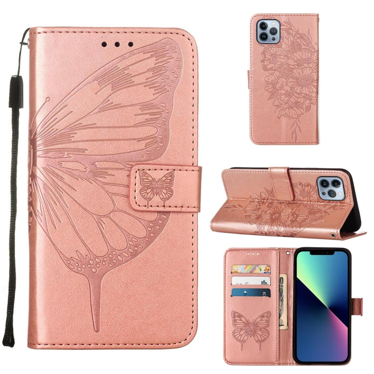 Embossed Butterfly Leather Phone Case, For iPhone 16 Pro Max, For iPhone 16 Pro, For iPhone 16 Plus, For iPhone 16, iPhone 16e, For iPhone 15 Pro Max, For iPhone 15 Pro, For iPhone 15 Plus, For iPhone 15, For iPod Touch 7 / 6 / 5