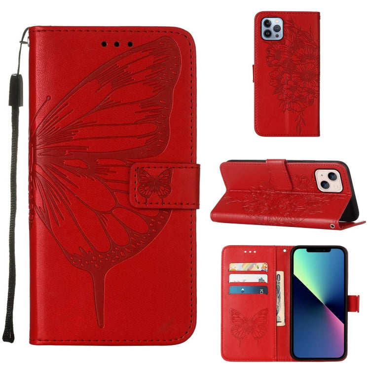 Embossed Butterfly Leather Phone Case, For iPhone 16 Pro Max, For iPhone 16 Pro, For iPhone 16 Plus, For iPhone 16, iPhone 16e, For iPhone 15 Pro Max, For iPhone 15 Pro, For iPhone 15 Plus, For iPhone 15, For iPod Touch 7 / 6 / 5