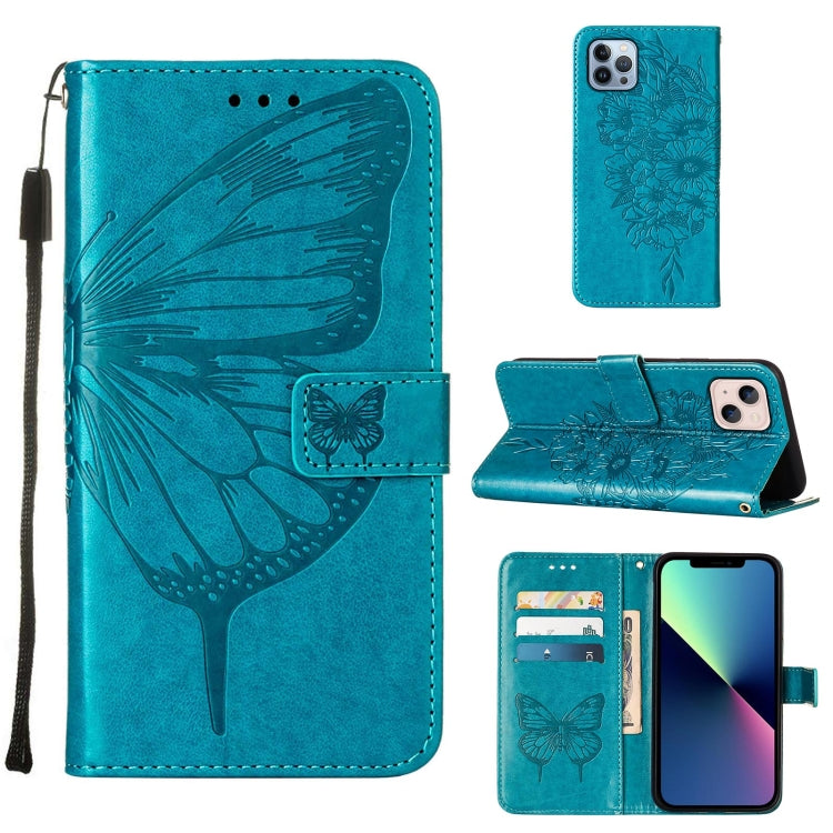 Embossed Butterfly Leather Phone Case, For iPhone 16 Pro Max, For iPhone 16 Pro, For iPhone 16 Plus, For iPhone 16, iPhone 16e, For iPhone 15 Pro Max, For iPhone 15 Pro, For iPhone 15 Plus, For iPhone 15, For iPod Touch 7 / 6 / 5