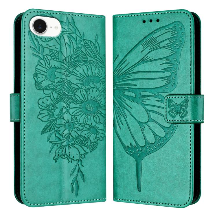 Embossed Butterfly Leather Phone Case, For iPhone 16 Pro Max, For iPhone 16 Pro, For iPhone 16 Plus, For iPhone 16, iPhone 16e, For iPhone 15 Pro Max, For iPhone 15 Pro, For iPhone 15 Plus, For iPhone 15, For iPod Touch 7 / 6 / 5