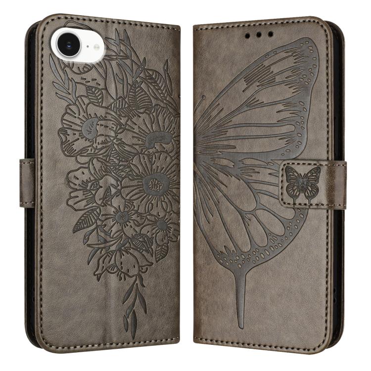 Embossed Butterfly Leather Phone Case, For iPhone 16 Pro Max, For iPhone 16 Pro, For iPhone 16 Plus, For iPhone 16, iPhone 16e, For iPhone 15 Pro Max, For iPhone 15 Pro, For iPhone 15 Plus, For iPhone 15, For iPod Touch 7 / 6 / 5