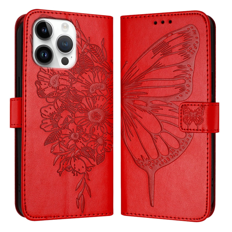 Embossed Butterfly Leather Phone Case, For iPhone 16 Pro Max, For iPhone 16 Pro, For iPhone 16 Plus, For iPhone 16, iPhone 16e, For iPhone 15 Pro Max, For iPhone 15 Pro, For iPhone 15 Plus, For iPhone 15, For iPod Touch 7 / 6 / 5