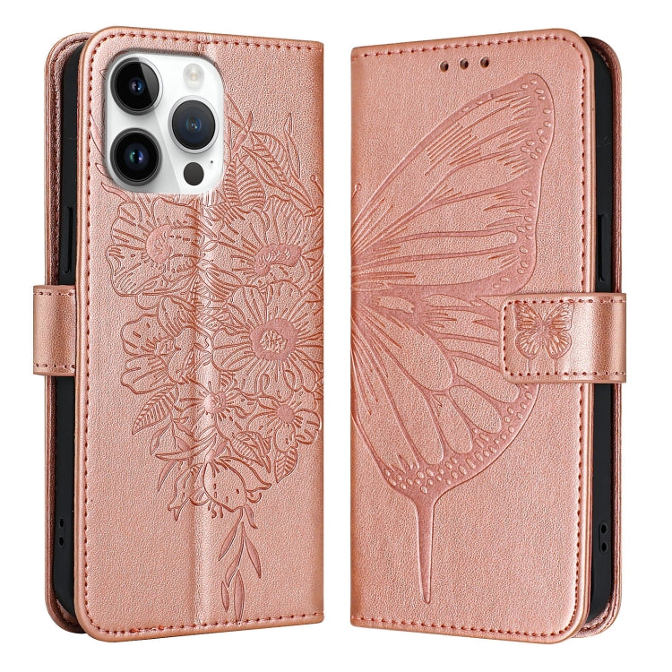 Embossed Butterfly Leather Phone Case, For iPhone 16 Pro Max, For iPhone 16 Pro, For iPhone 16 Plus, For iPhone 16, iPhone 16e, For iPhone 15 Pro Max, For iPhone 15 Pro, For iPhone 15 Plus, For iPhone 15, For iPod Touch 7 / 6 / 5