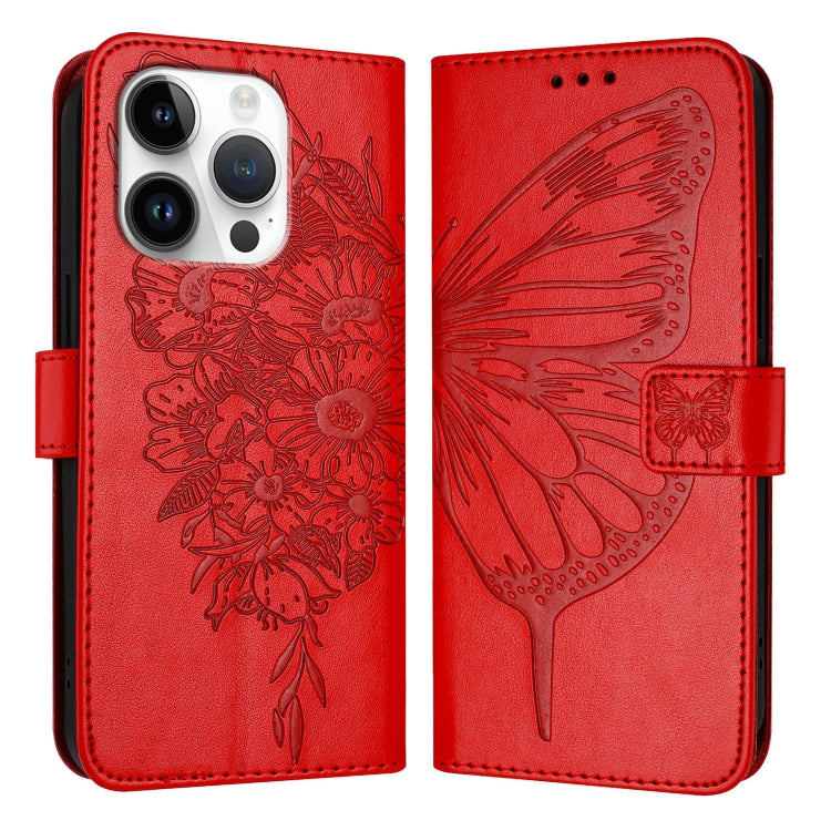 Embossed Butterfly Leather Phone Case, For iPhone 16 Pro Max, For iPhone 16 Pro, For iPhone 16 Plus, For iPhone 16, iPhone 16e, For iPhone 15 Pro Max, For iPhone 15 Pro, For iPhone 15 Plus, For iPhone 15, For iPod Touch 7 / 6 / 5