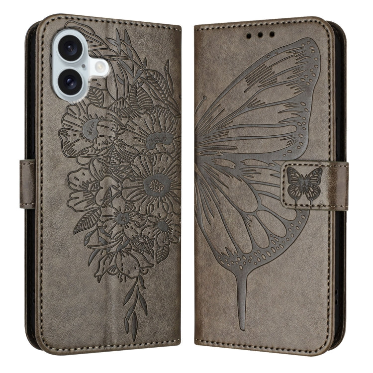 Embossed Butterfly Leather Phone Case, For iPhone 16 Pro Max, For iPhone 16 Pro, For iPhone 16 Plus, For iPhone 16, iPhone 16e, For iPhone 15 Pro Max, For iPhone 15 Pro, For iPhone 15 Plus, For iPhone 15, For iPod Touch 7 / 6 / 5