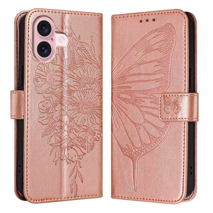 Embossed Butterfly Leather Phone Case, For iPhone 16 Pro Max, For iPhone 16 Pro, For iPhone 16 Plus, For iPhone 16, iPhone 16e, For iPhone 15 Pro Max, For iPhone 15 Pro, For iPhone 15 Plus, For iPhone 15, For iPod Touch 7 / 6 / 5