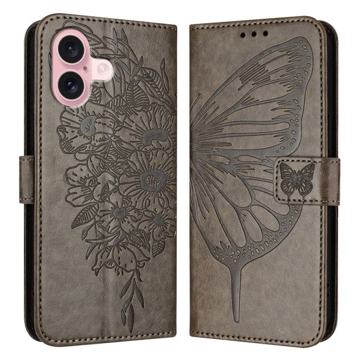 Embossed Butterfly Leather Phone Case, For iPhone 16 Pro Max, For iPhone 16 Pro, For iPhone 16 Plus, For iPhone 16, iPhone 16e, For iPhone 15 Pro Max, For iPhone 15 Pro, For iPhone 15 Plus, For iPhone 15, For iPod Touch 7 / 6 / 5