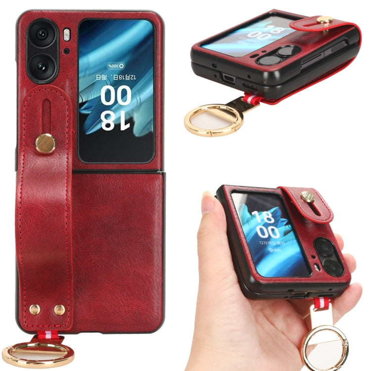 Wristband Leather Back Phone Case, For OPPO Find X8 Pro, For OPPO Find N2 Flip