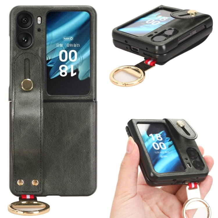 Wristband Leather Back Phone Case, For OPPO Find X8 Pro, For OPPO Find N2 Flip