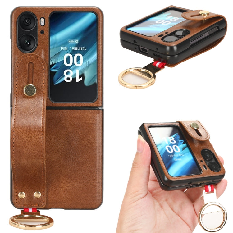 Wristband Leather Back Phone Case, For OPPO Find X8 Pro, For OPPO Find N2 Flip