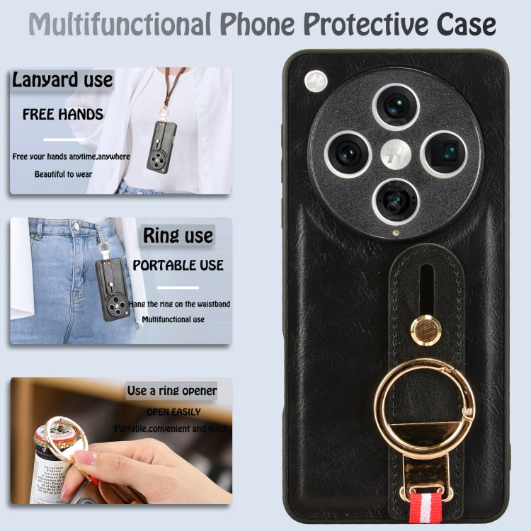 Wristband Leather Back Phone Case, For OPPO Find X8 Pro, For OPPO Find N2 Flip