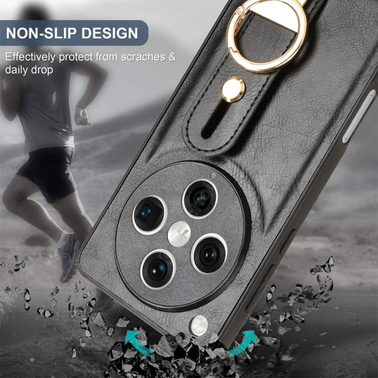Wristband Leather Back Phone Case, For OPPO Find X8 Pro, For OPPO Find N2 Flip