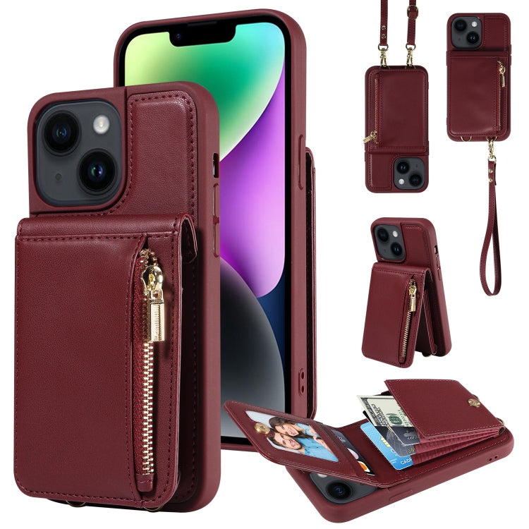 Crossbody Lanyard Zipper Wallet Leather Phone Case, For iPhone 16 Pro Max, For iPhone 16 Pro, For iPhone 16 Plus, For iPhone 16, For iPhone 15 Pro Max, For iPhone 15 Pro, For iPhone 15 Plus, For iPhone 15, For iPhone 14 Plus, For iPhone 14�������������...