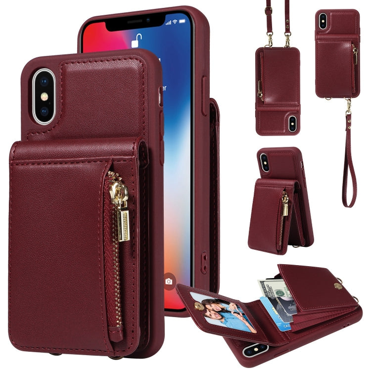 Crossbody Lanyard Zipper Wallet Leather Phone Case, For iPhone 11, For iPhone 11 Pro, For iPhone X / XS, For iPhone XR, For iPhone XS Max, For iPhone 7 Plus / 8 Plus