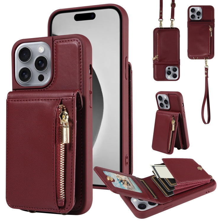 Crossbody Lanyard Zipper Wallet Leather Phone Case, For iPhone 16 Pro Max, For iPhone 16 Pro, For iPhone 16 Plus, For iPhone 16, For iPhone 15 Pro Max, For iPhone 15 Pro, For iPhone 15 Plus, For iPhone 15, For iPhone 14 Plus, For iPhone 14�������������...