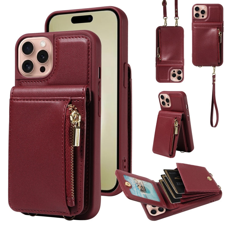 Crossbody Lanyard Zipper Wallet Leather Phone Case, For iPhone 16 Pro Max, For iPhone 16 Pro, For iPhone 16 Plus, For iPhone 16, For iPhone 15 Pro Max, For iPhone 15 Pro, For iPhone 15 Plus, For iPhone 15, For iPhone 14 Plus, For iPhone 14�������������...