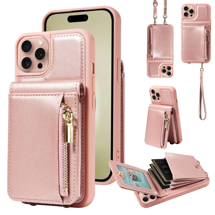 Crossbody Lanyard Zipper Wallet Leather Phone Case, For iPhone 16 Pro Max, For iPhone 16 Pro, For iPhone 16 Plus, For iPhone 16, For iPhone 15 Pro Max, For iPhone 15 Pro, For iPhone 15 Plus, For iPhone 15, For iPhone 14 Plus, For iPhone 14�������������...