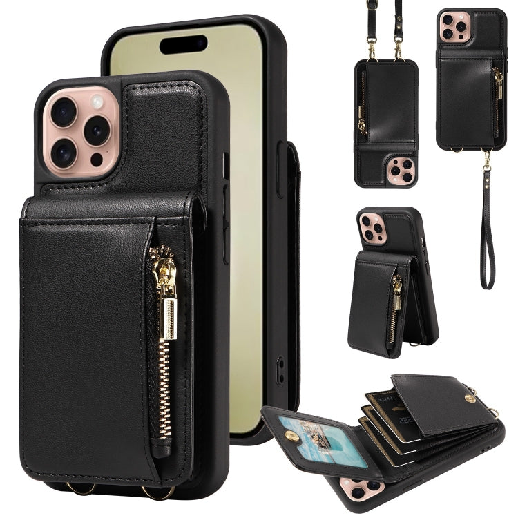 Crossbody Lanyard Zipper Wallet Leather Phone Case, For iPhone 16 Pro Max, For iPhone 16 Pro, For iPhone 16 Plus, For iPhone 16, For iPhone 15 Pro Max, For iPhone 15 Pro, For iPhone 15 Plus, For iPhone 15, For iPhone 14 Plus, For iPhone 14�������������...