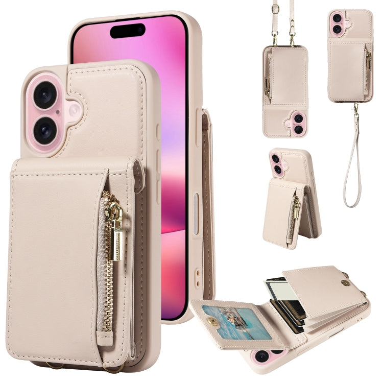 Crossbody Lanyard Zipper Wallet Leather Phone Case, For iPhone 16 Pro Max, For iPhone 16 Pro, For iPhone 16 Plus, For iPhone 16, For iPhone 15 Pro Max, For iPhone 15 Pro, For iPhone 15 Plus, For iPhone 15, For iPhone 14 Plus, For iPhone 14�������������...