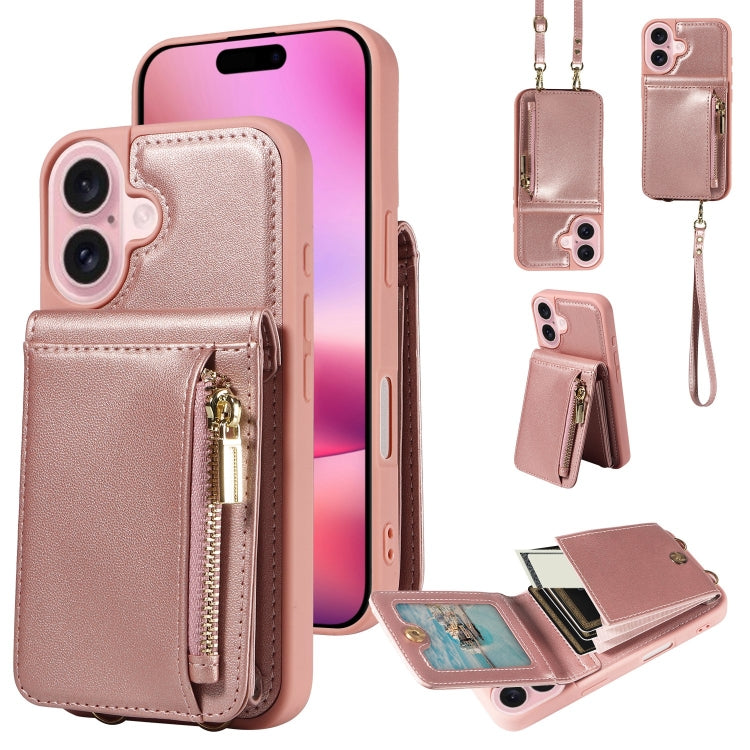 Crossbody Lanyard Zipper Wallet Leather Phone Case, For iPhone 16 Pro Max, For iPhone 16 Pro, For iPhone 16 Plus, For iPhone 16, For iPhone 15 Pro Max, For iPhone 15 Pro, For iPhone 15 Plus, For iPhone 15, For iPhone 14 Plus, For iPhone 14�������������...