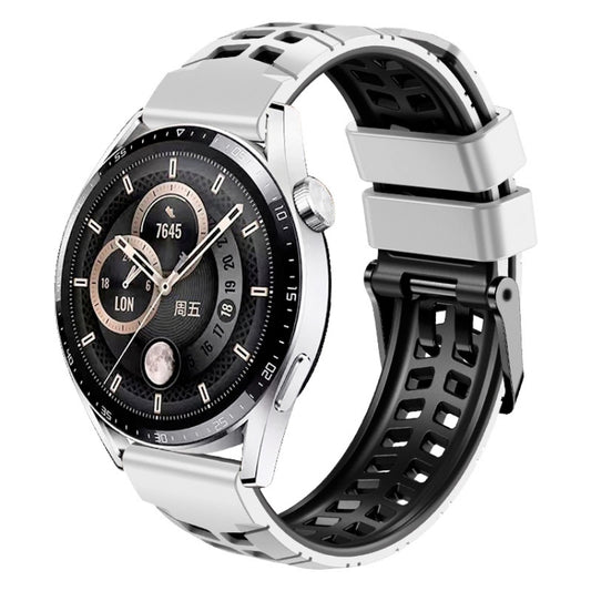 22mm Double-row Hole Two-color Silicone Watch Band