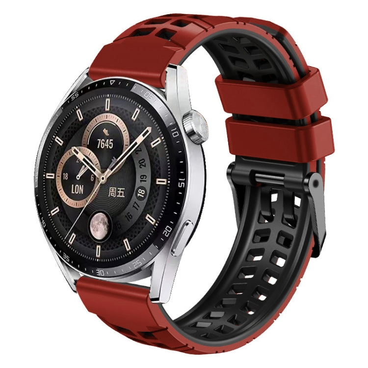 22mm Double-row Hole Two-color Silicone Watch Band