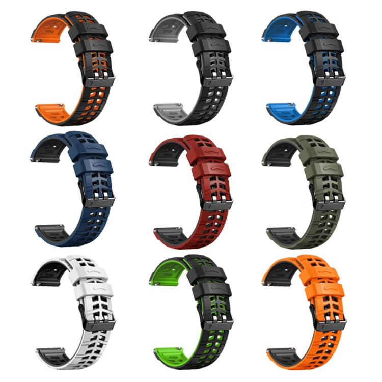 22mm Double-row Hole Two-color Silicone Watch Band