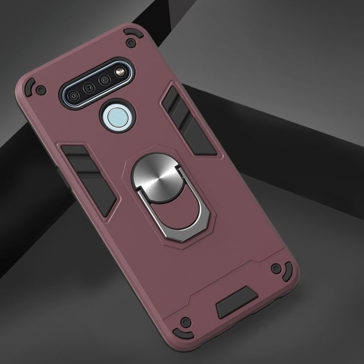 2 in 1 Armour Series PC + TPU Protective Case with Ring Holder, For LG K51 / Q51, For Vivo Y50