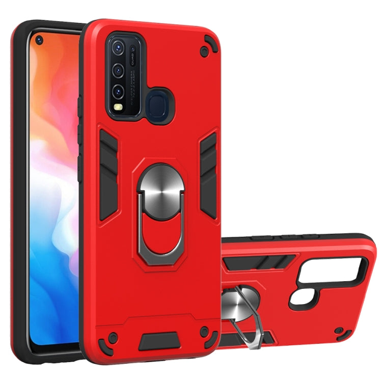 2 in 1 Armour Series PC + TPU Protective Case with Ring Holder, For LG K51 / Q51, For Vivo Y50
