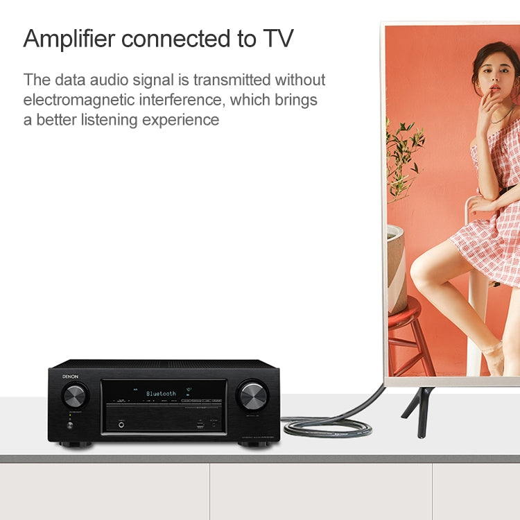 EMK Square Port to Square Port Digital Audio Speaker Optical Fiber Connecting Cable