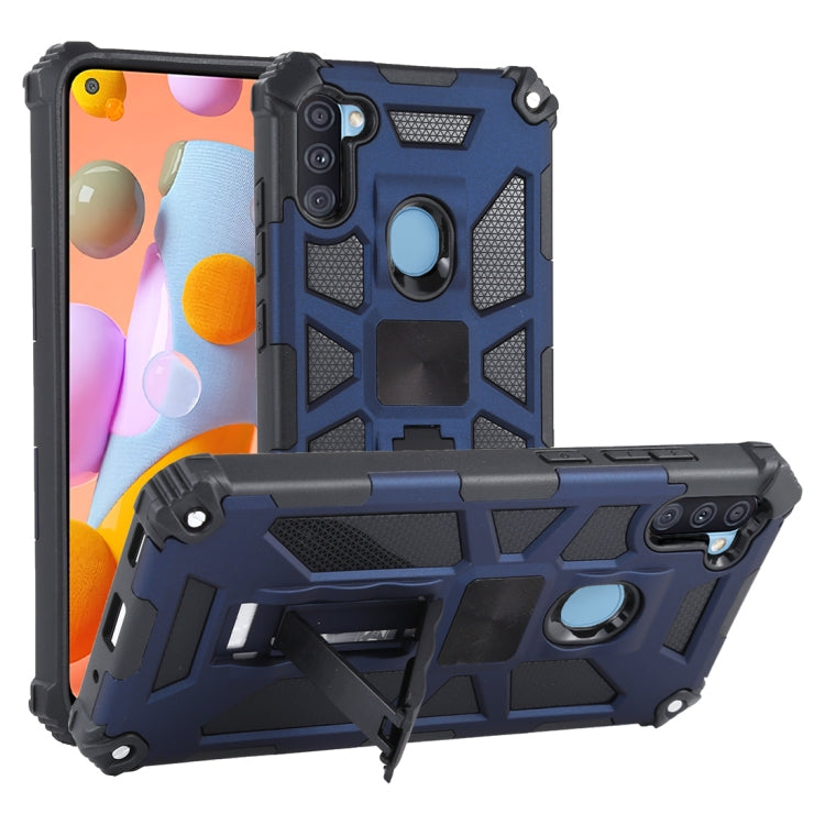 Shockproof TPU + PC Magnetic Protective Case with Holder, For Samsung Galaxy A11, For Xiaomi Redmi Note 9