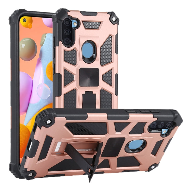 Shockproof TPU + PC Magnetic Protective Case with Holder, For Samsung Galaxy A11, For Xiaomi Redmi Note 9