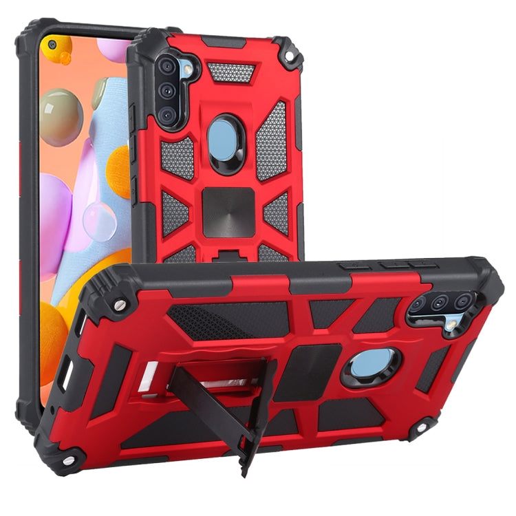 Shockproof TPU + PC Magnetic Protective Case with Holder, For Samsung Galaxy A11, For Xiaomi Redmi Note 9