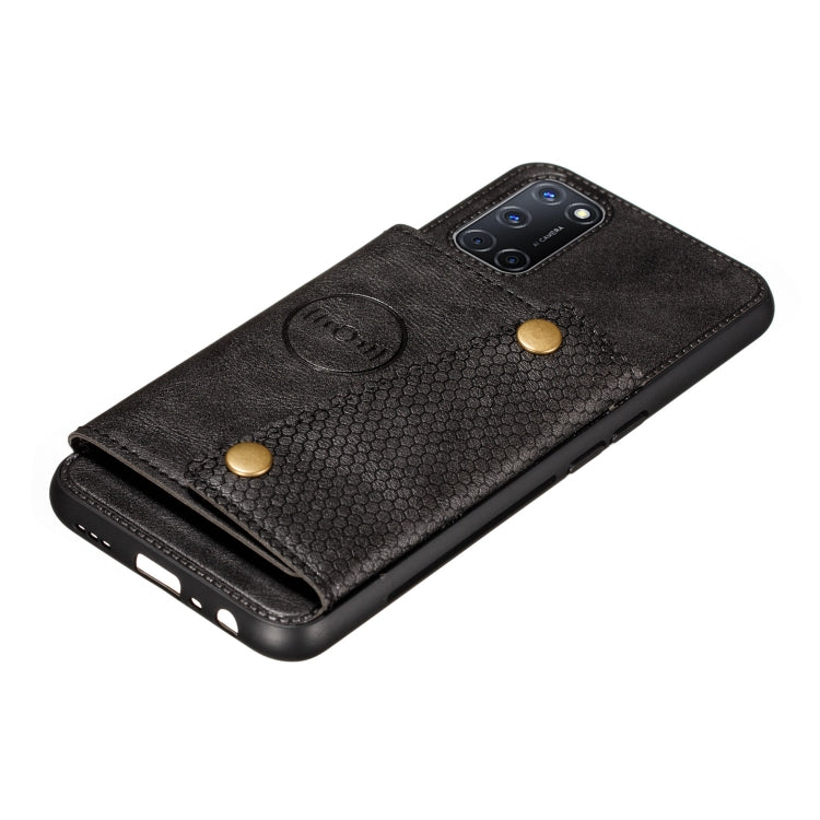 Double Buckle PU + TPU Shockproof Magnetic Protective Case with Card Slot, For OPPO A52