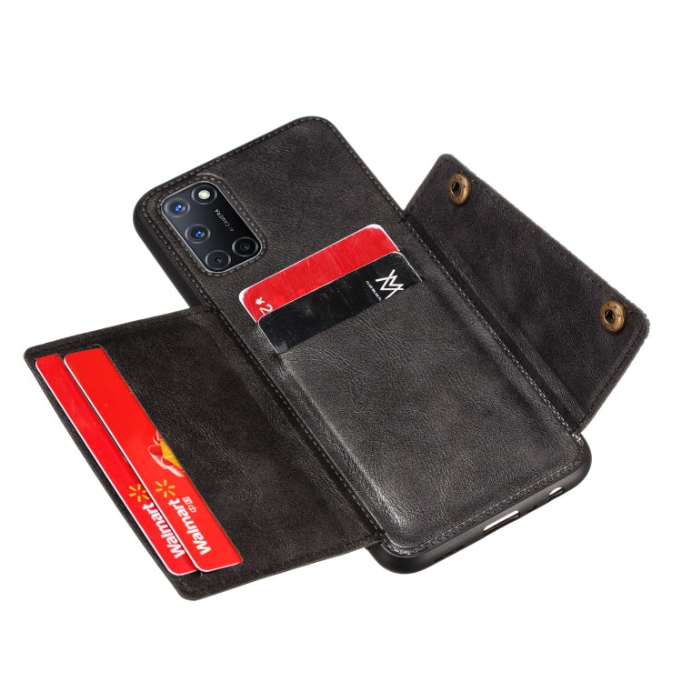 Double Buckle PU + TPU Shockproof Magnetic Protective Case with Card Slot, For OPPO A52