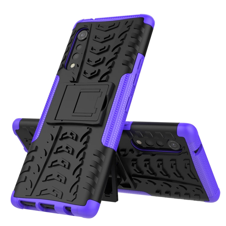 Tire Texture Shockproof TPU+PC Protective Case with Holder, For LG Velvet, For Samsung Galaxy A21 (US Version), For Xiaomi Redmi Note 9, For Amazon Fire HD 8 (2020)