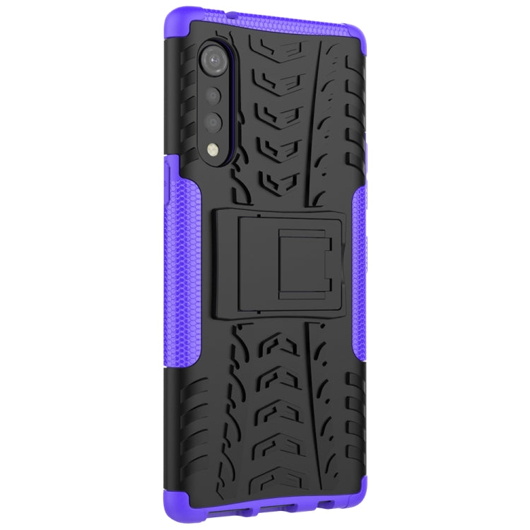 Tire Texture Shockproof TPU+PC Protective Case with Holder, For LG Velvet, For Samsung Galaxy A21 (US Version), For Xiaomi Redmi Note 9, For Amazon Fire HD 8 (2020)