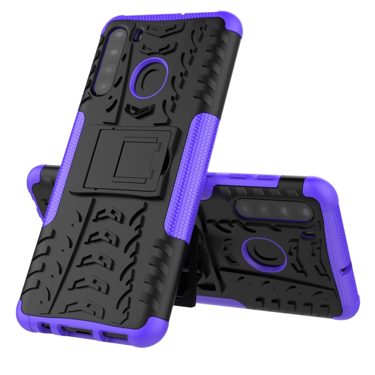 Tire Texture Shockproof TPU+PC Protective Case with Holder, For LG Velvet, For Samsung Galaxy A21 (US Version), For Xiaomi Redmi Note 9, For Amazon Fire HD 8 (2020)