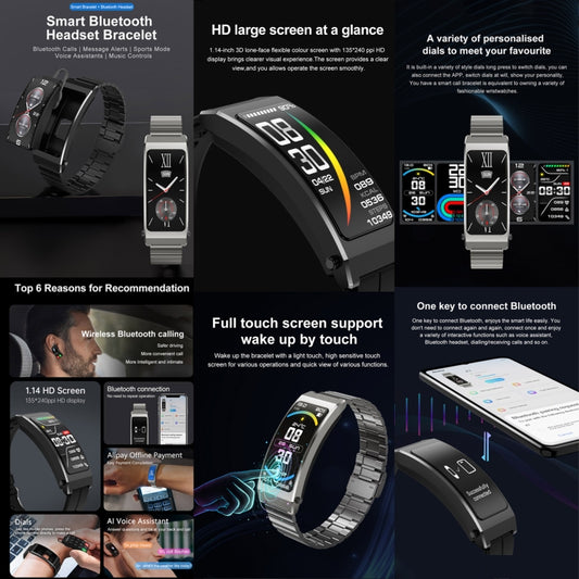 K7 1.14 inch TFT Screen Smart Call Bracelet, BT Call / Heart Rate / Blood Pressure / Blood Oxygen