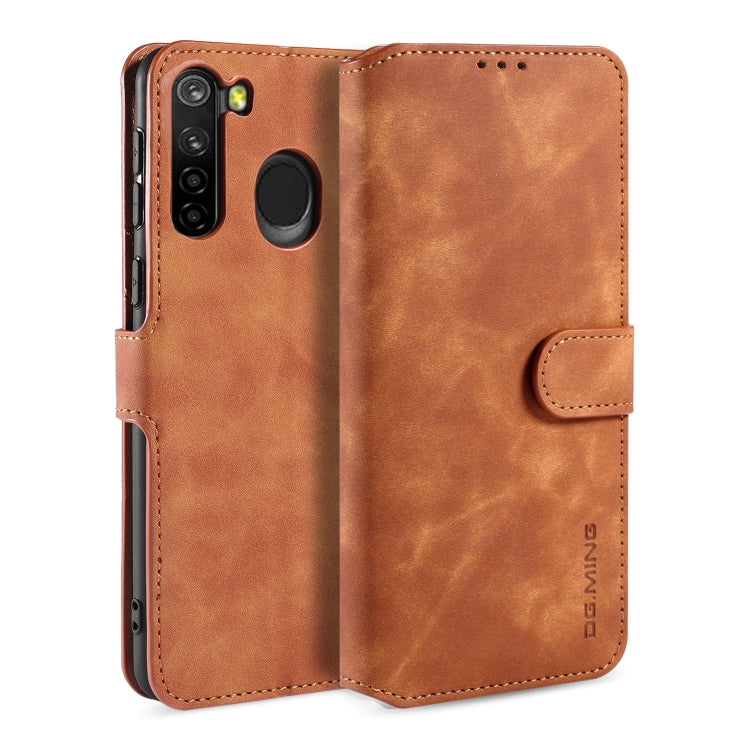 DG.MING Retro Oil Side Horizontal Flip Case, For Samsung Galaxy A21 (EU Version), For Xiaomi Redmi 10X 4G / Redmi Note 9