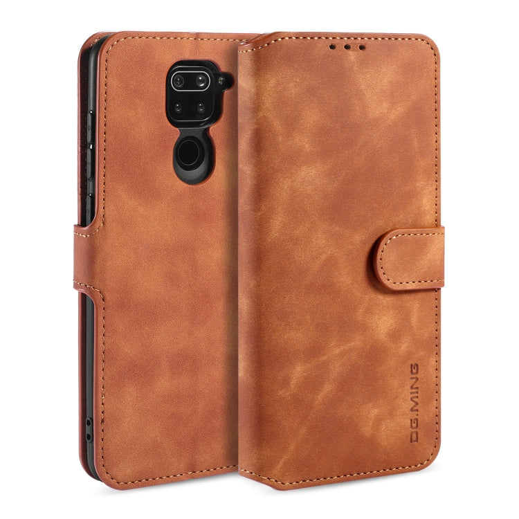 DG.MING Retro Oil Side Horizontal Flip Case, For Samsung Galaxy A21 (EU Version), For Xiaomi Redmi 10X 4G / Redmi Note 9