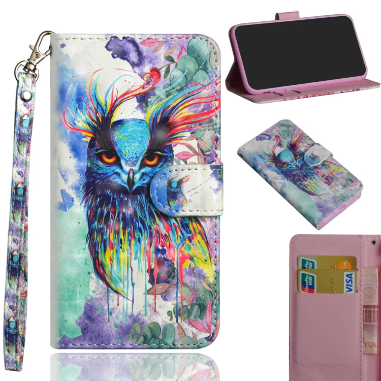 3D Painted Pattern Horizontal Flip TPU + PU Leather Case with Holder & Wallet & Card slot & Lanyard, For Huawei P40 lite, For Huawei P smart 2020
