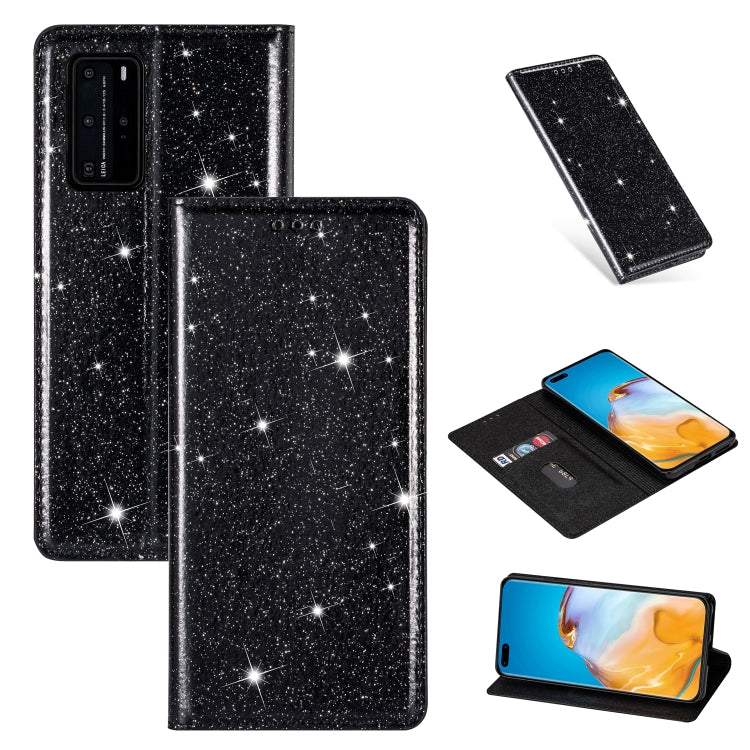 Ultrathin Glitter Magnetic Horizontal Flip Leather Case with Holder & Card Slots, For Huawei P40 Lite, For Huawei P40, For Huawei P40 Pro, For Huawei Mate 20 Pro, For Huawei Mate 10 Lite, For Huawei Mate 10 Pro, For Huawei Mate 20, For Huawei Mate 20 L...
