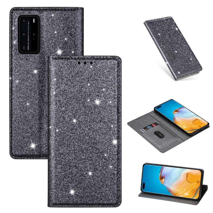 Ultrathin Glitter Magnetic Horizontal Flip Leather Case with Holder & Card Slots, For Huawei P40 Lite, For Huawei P40, For Huawei P40 Pro, For Huawei Mate 20 Pro, For Huawei Mate 10 Lite, For Huawei Mate 10 Pro, For Huawei Mate 20, For Huawei Mate 20 L...
