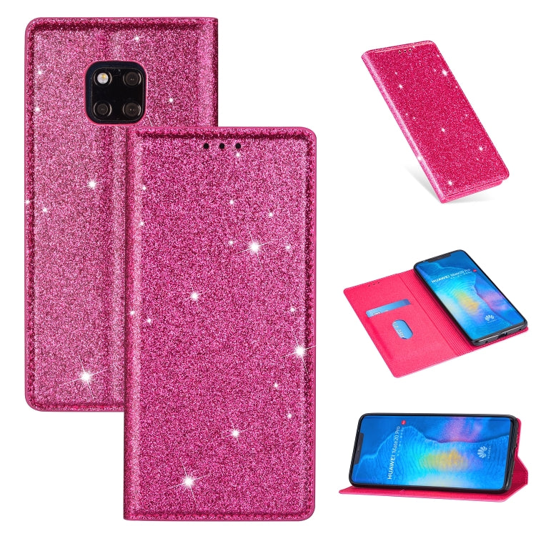 Ultrathin Glitter Magnetic Horizontal Flip Leather Case with Holder & Card Slots, For Huawei P40 Lite, For Huawei P40, For Huawei P40 Pro, For Huawei Mate 20 Pro, For Huawei Mate 10 Lite, For Huawei Mate 10 Pro, For Huawei Mate 20, For Huawei Mate 20 L...