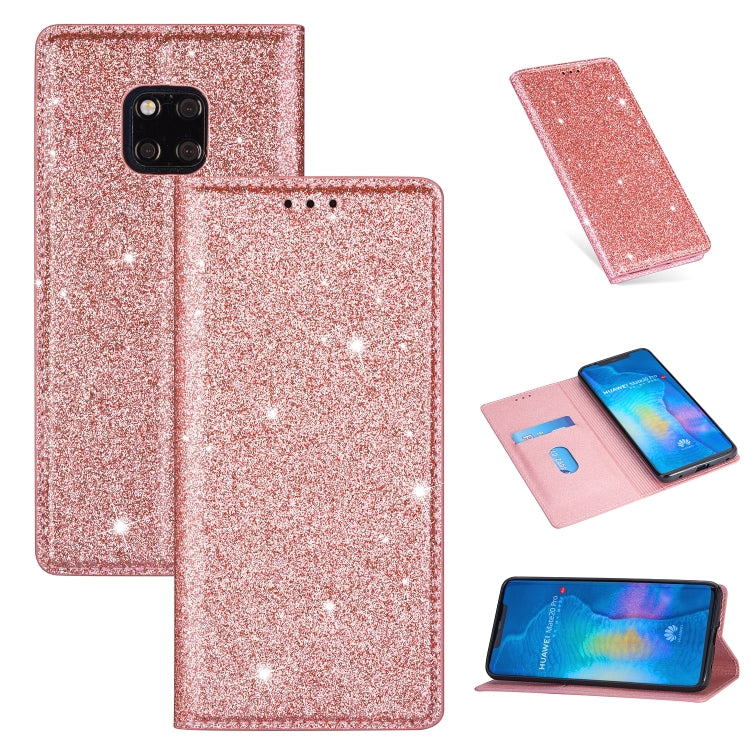 Ultrathin Glitter Magnetic Horizontal Flip Leather Case with Holder & Card Slots, For Huawei P40 Lite, For Huawei P40, For Huawei P40 Pro, For Huawei Mate 20 Pro, For Huawei Mate 10 Lite, For Huawei Mate 10 Pro, For Huawei Mate 20, For Huawei Mate 20 L...