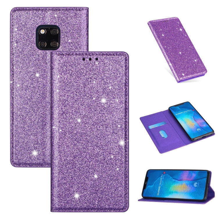 Ultrathin Glitter Magnetic Horizontal Flip Leather Case with Holder & Card Slots, For Huawei P40 Lite, For Huawei P40, For Huawei P40 Pro, For Huawei Mate 20 Pro, For Huawei Mate 10 Lite, For Huawei Mate 10 Pro, For Huawei Mate 20, For Huawei Mate 20 L...